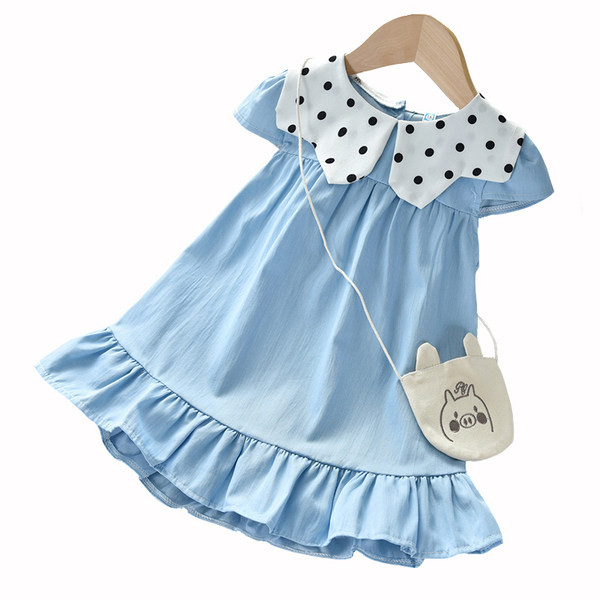 Suure kraega puuvillast väljalõigatud kleit