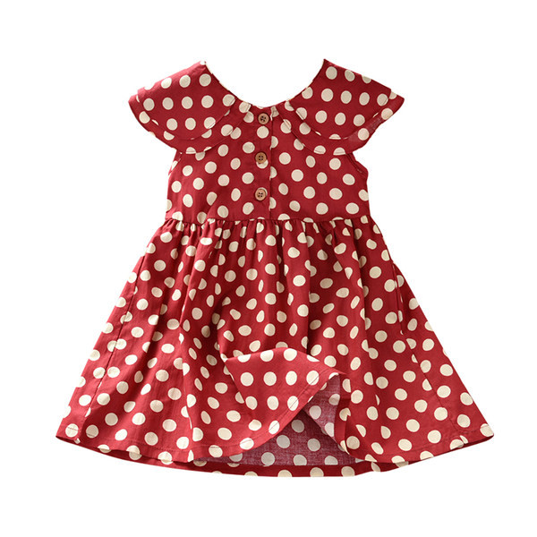 Elegantna točkasta haljina s okruglim izrezom - za djevojčice