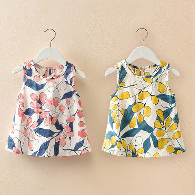 Dječja ljetna haljina s okruglim izrezom u dvije boje