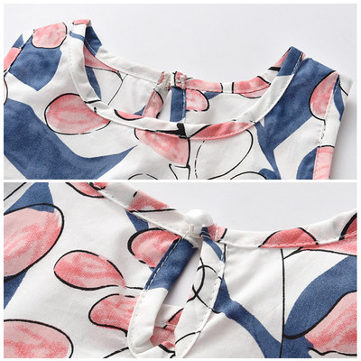 Dječja ljetna haljina s okruglim izrezom u dvije boje