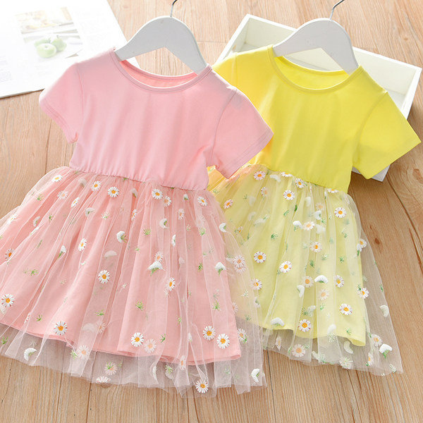 Βαμβακερό καλοκαιρινό φόρεμα με πάτο από τούλι