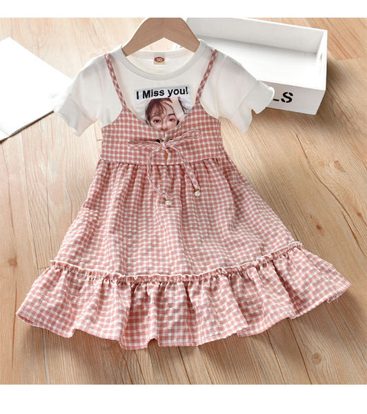 Kockás gyerek nyári ruha - három színben