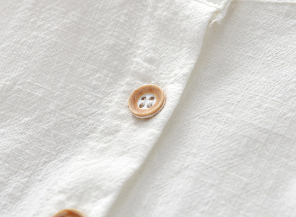 Детска рокля с копчета в бял и розов цвят 