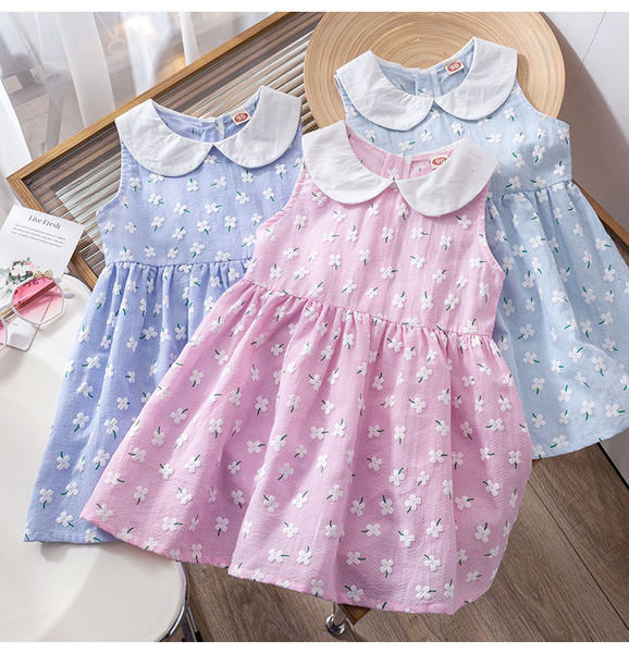 Ljetna dječja haljina s ovalnim izrezom - više boja