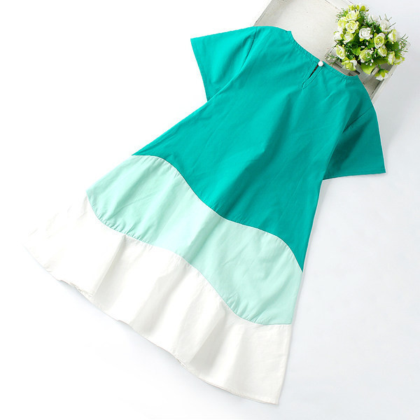 Лятна момичешка рокля с къс ръкав