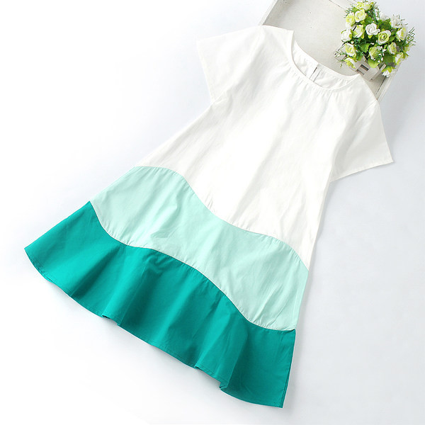 Лятна момичешка рокля с къс ръкав