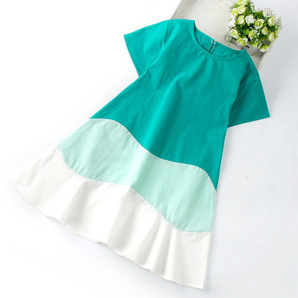 Лятна момичешка рокля с къс ръкав