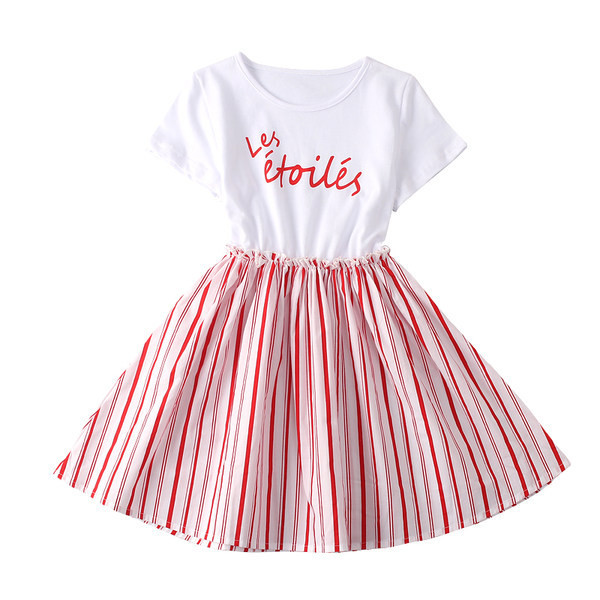 Gyermek szabású ruha ruha rövid ujjú felirattal