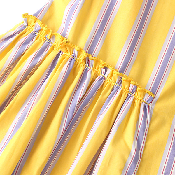 Παιδικό ριγέ φόρεμα με οβάλ λαιμόκοψη