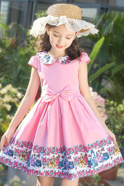 Разкроена детска рокля с панделка