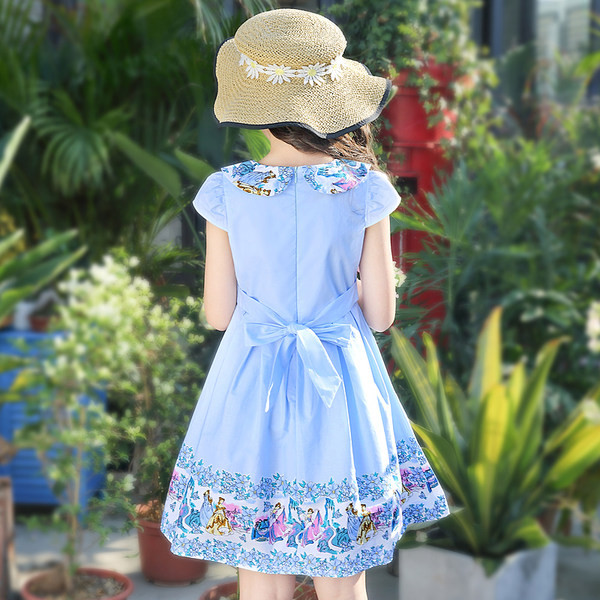 Разкроена детска рокля с панделка