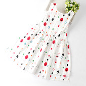 Laiade rihmade ja värvitrükiga puuvillane suvine kleit