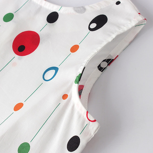 Laiade rihmade ja värvitrükiga puuvillane suvine kleit