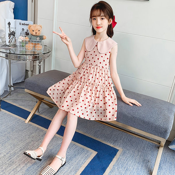 Casual παιδικό φόρεμα με στρογγυλή λαιμόκοψη