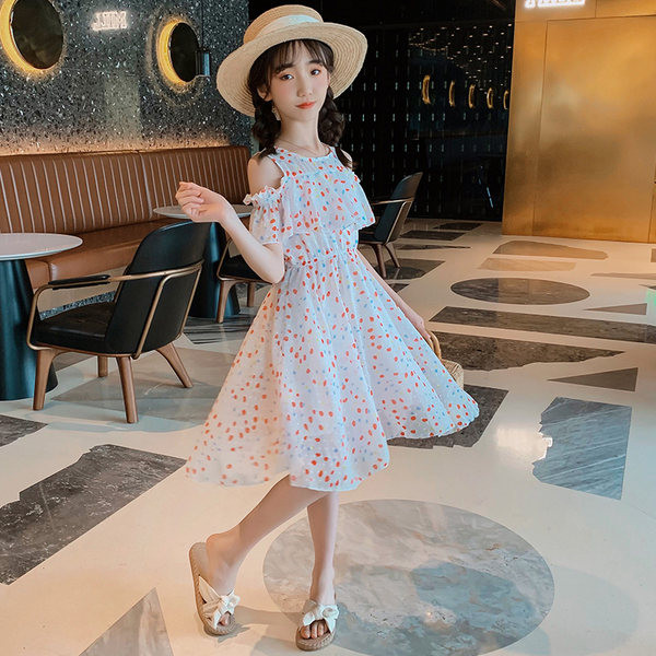 Moodne paljaste õlgadega šifoonist kleit tüdrukutele