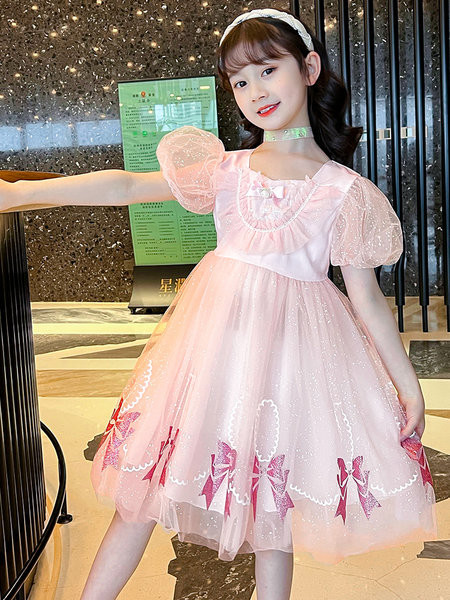 Детска тюлена рокля с панделки 