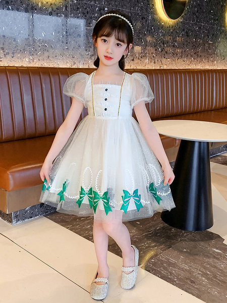 Детска рокля с тюл и къс ръкав в два цвята