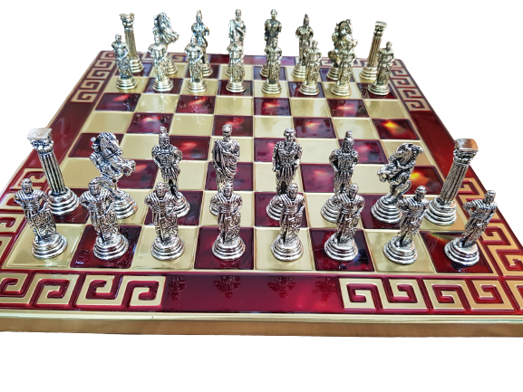 Шах , Войни, Метален, Червен, 33х33 СМ