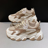 Дамски маратонки в черен и бежов цвят