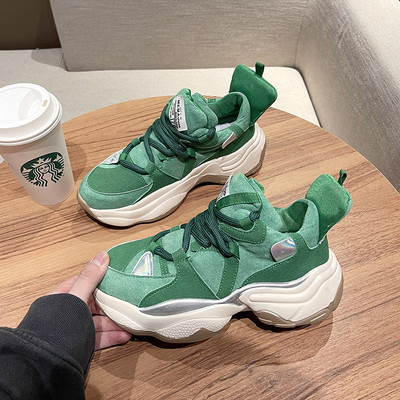 Ежедневни дамски маратонки с връзки и груба подметка