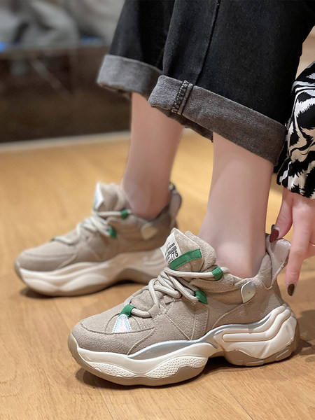 Ежедневни дамски маратонки с връзки и груба подметка