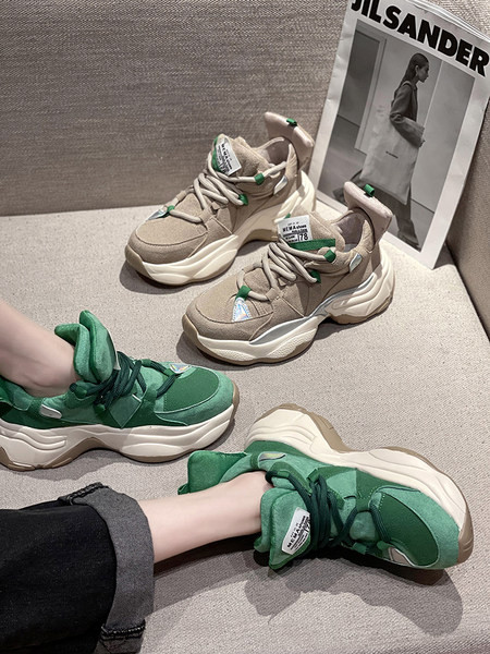 Ежедневни дамски маратонки с връзки и груба подметка