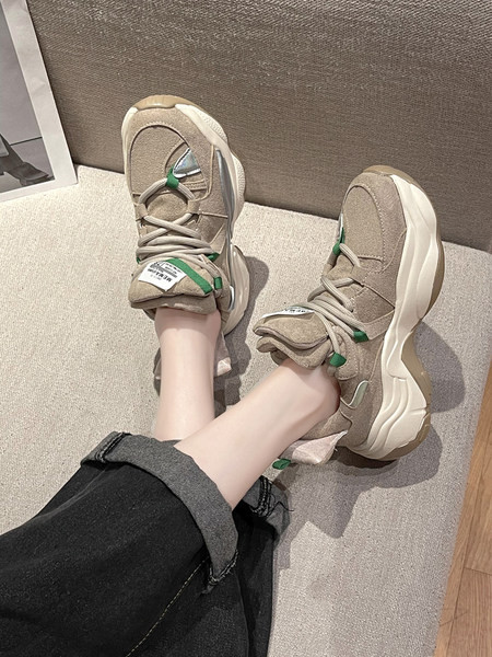 Ежедневни дамски маратонки с връзки и груба подметка