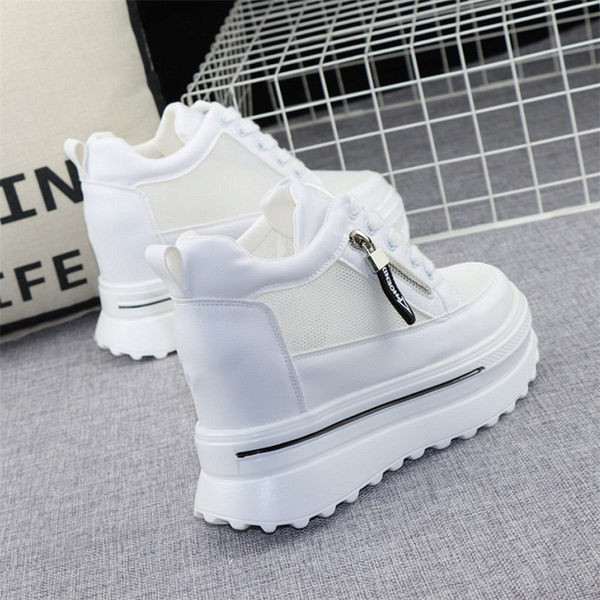 Дамски кецове с висока груба подметка и цип