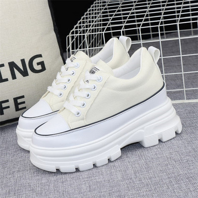 Високи платнени кецове с груба 10см подметка