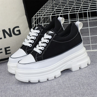 Високи платнени кецове с груба 10см подметка