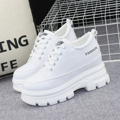 Νέο μοντέλο γυναικεία έκο δερμάτινα sneakers με ψηλή σόλα