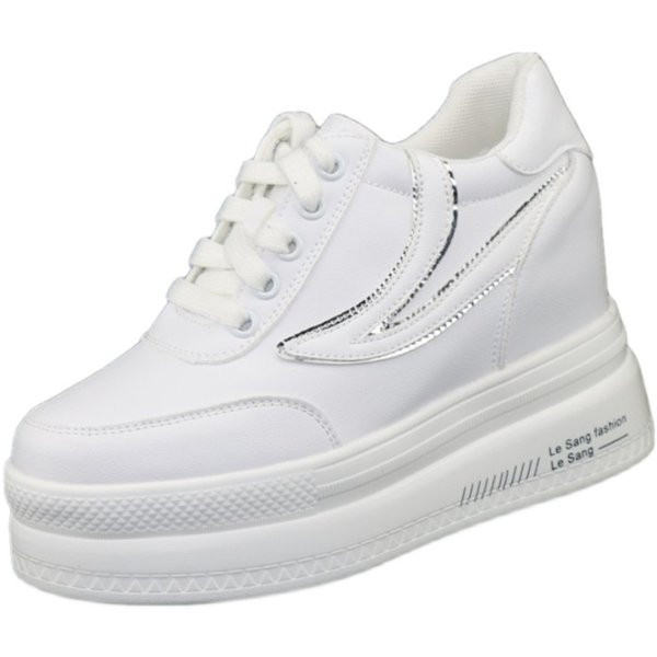 Kõrge platvormiga vabaaja naiste nahast tossud