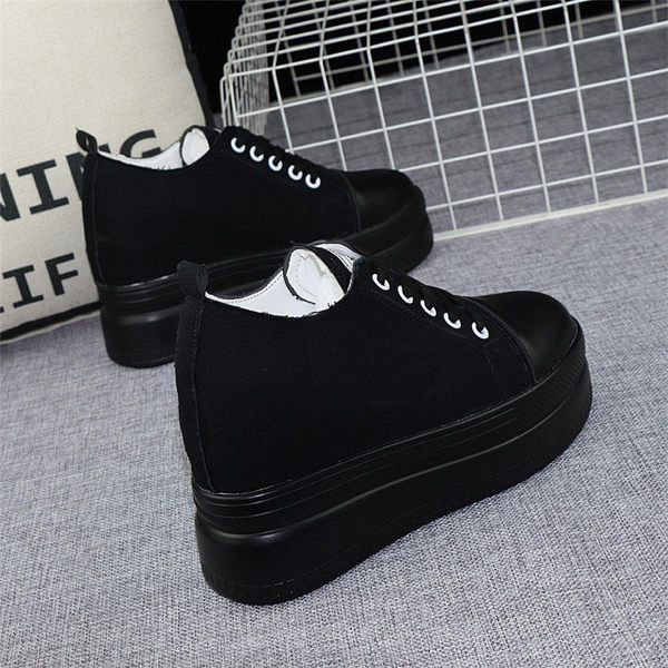 Adidași din pânză cu platformă ascunsă