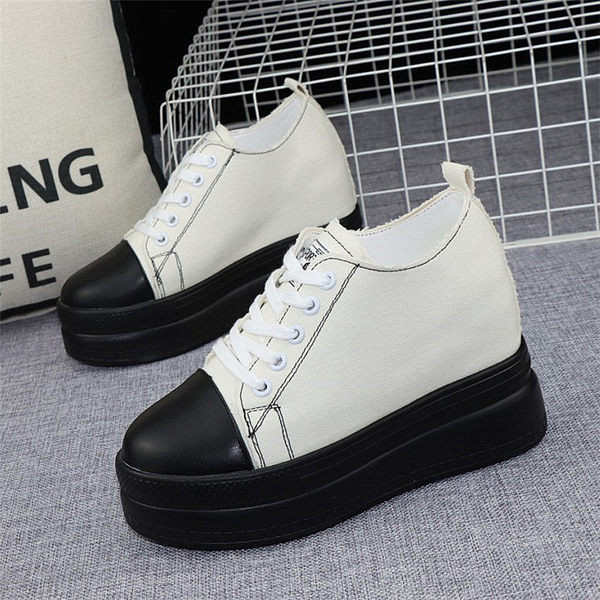 Adidași din pânză cu platformă ascunsă