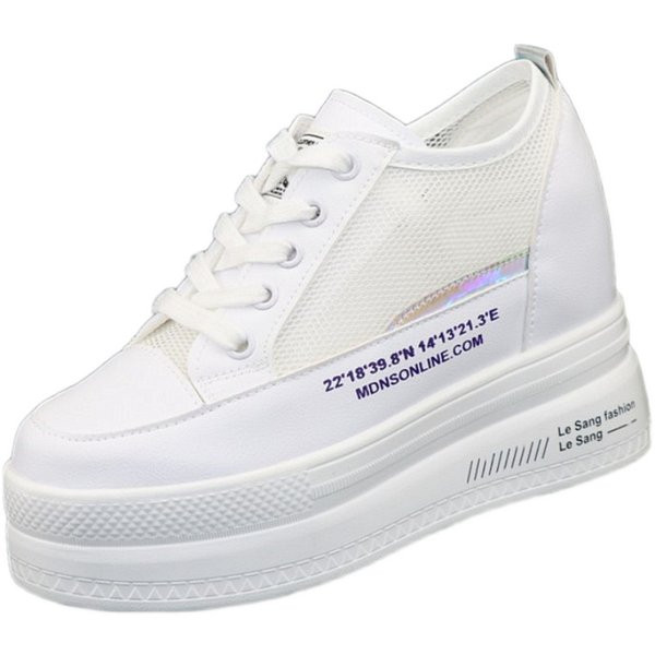 Дамски маратонки от еко кожа с платформа 10см