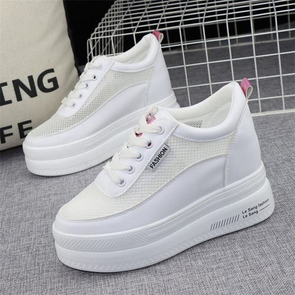 Ležerne ženske tenisice s mrežicom i platformom od 10 cm