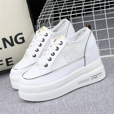 Naiste platvormsidemetega tossud - valget värvi