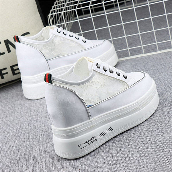 Naiste platvormsidemetega tossud - valget värvi