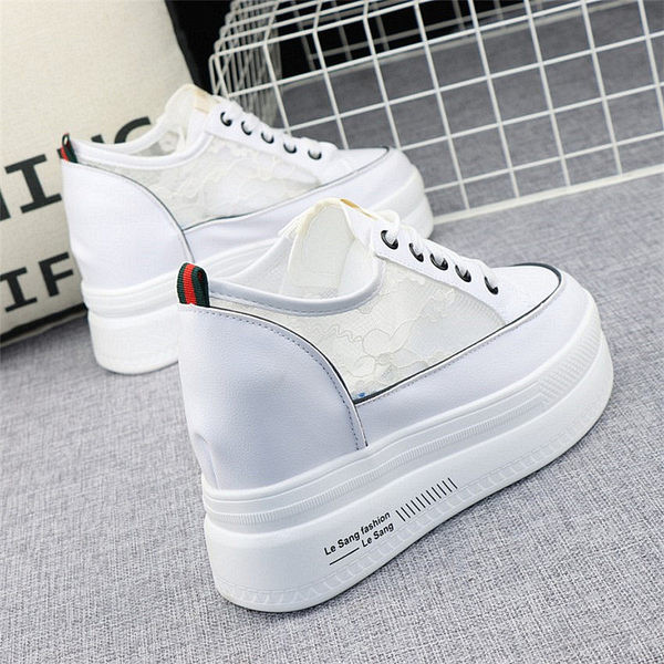 Naiste platvormsidemetega tossud - valget värvi