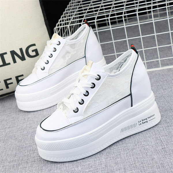 Naiste platvormsidemetega tossud - valget värvi