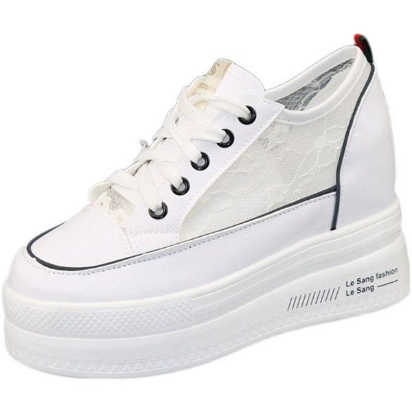 Naiste platvormsidemetega tossud - valget värvi