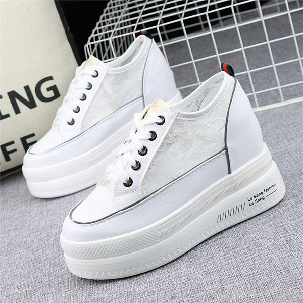 Naiste platvormsidemetega tossud - valget värvi