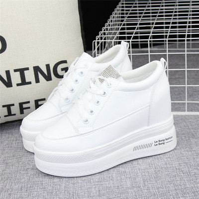 Дамски кецове от еко кожа с 10 см платформа