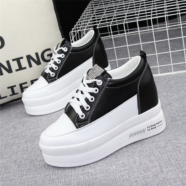 Дамски кецове от еко кожа с 10 см платформа