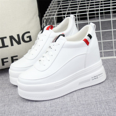 Дамски кецове с платформа 10см - от еко кожа