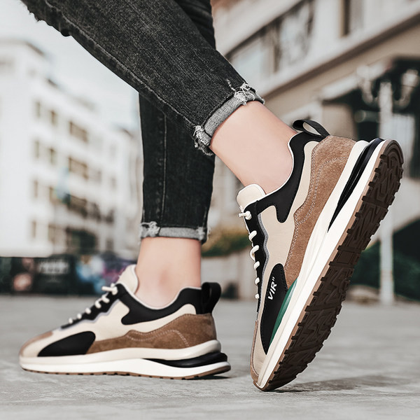 Öko-seemisnahast ja tekstiilist valmistatud meeste vabaaja tossud