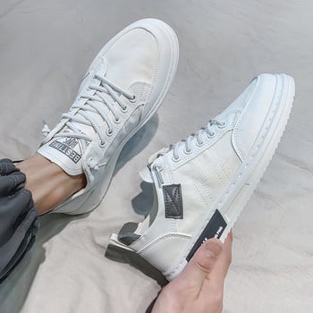 Ανδρικά sneakers με κορδόνια και επίπεδη σόλα - τριών χρωμάτων