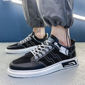 Ανδρικά sneakers με κορδόνια και επίπεδη σόλα - τριών χρωμάτων