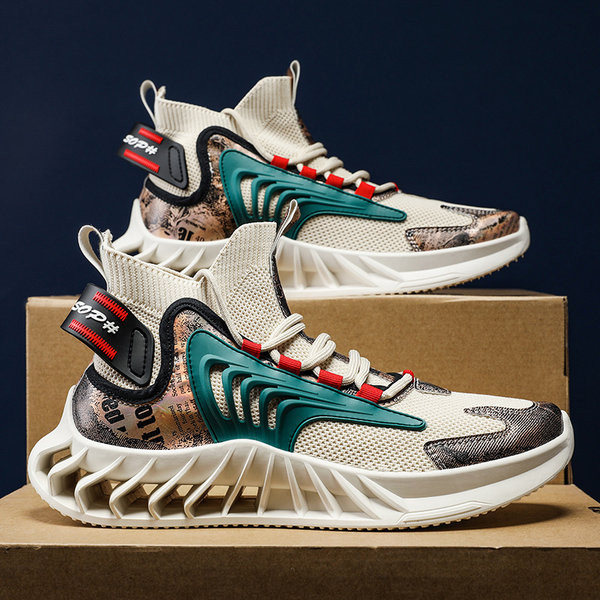 Férfi sportcipő durva talppal - zokni típusú