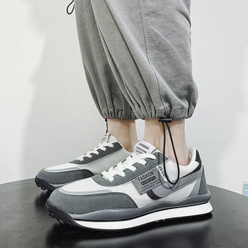 Ανδρικά casual sneakers από οικολογικό δέρμα και διχτυωτό ύφασμα